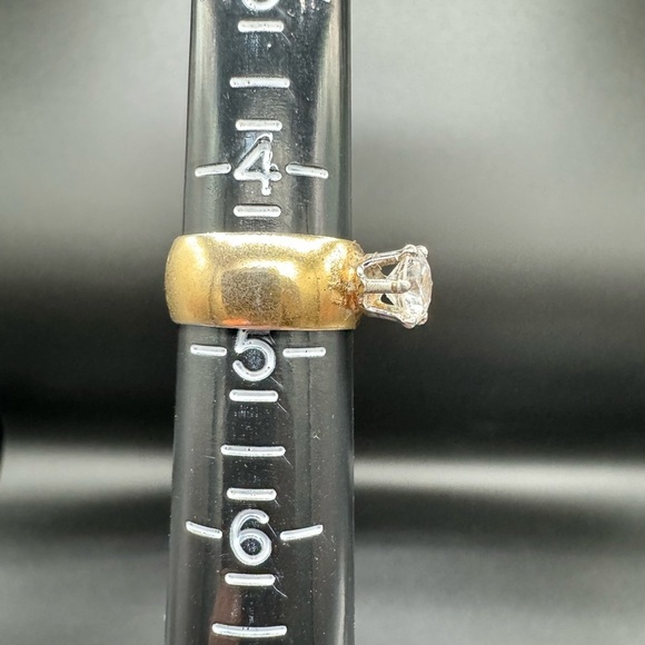 Vintage Princess Ring with Classic Prong Set CZ Marked 14Kt G.E ESPO - Picture 11 of 11